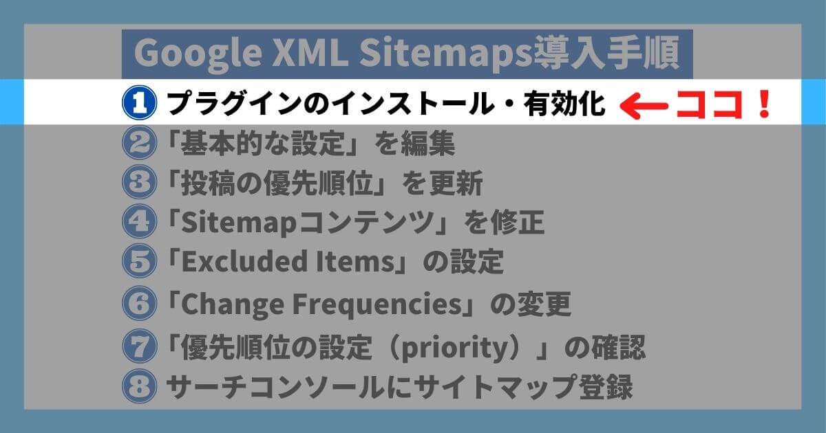 Google XML Sitemaps導入手順①